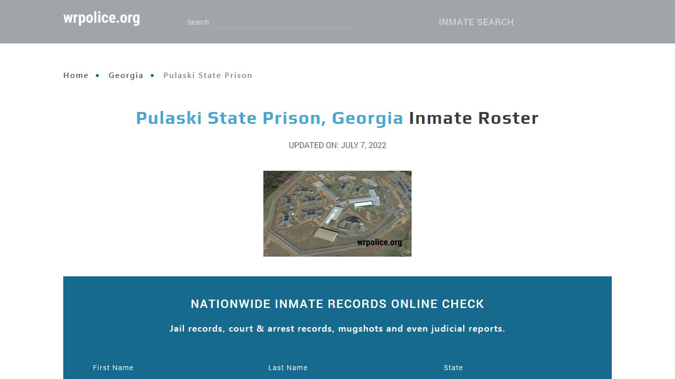 Pulaski State Prison, Georgia - Inmate Locator