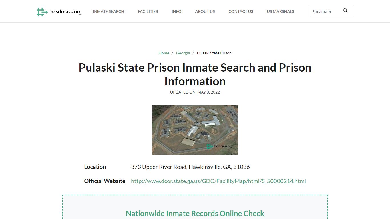 Pulaski State Prison Inmate Search, Visitation, Phone no ...