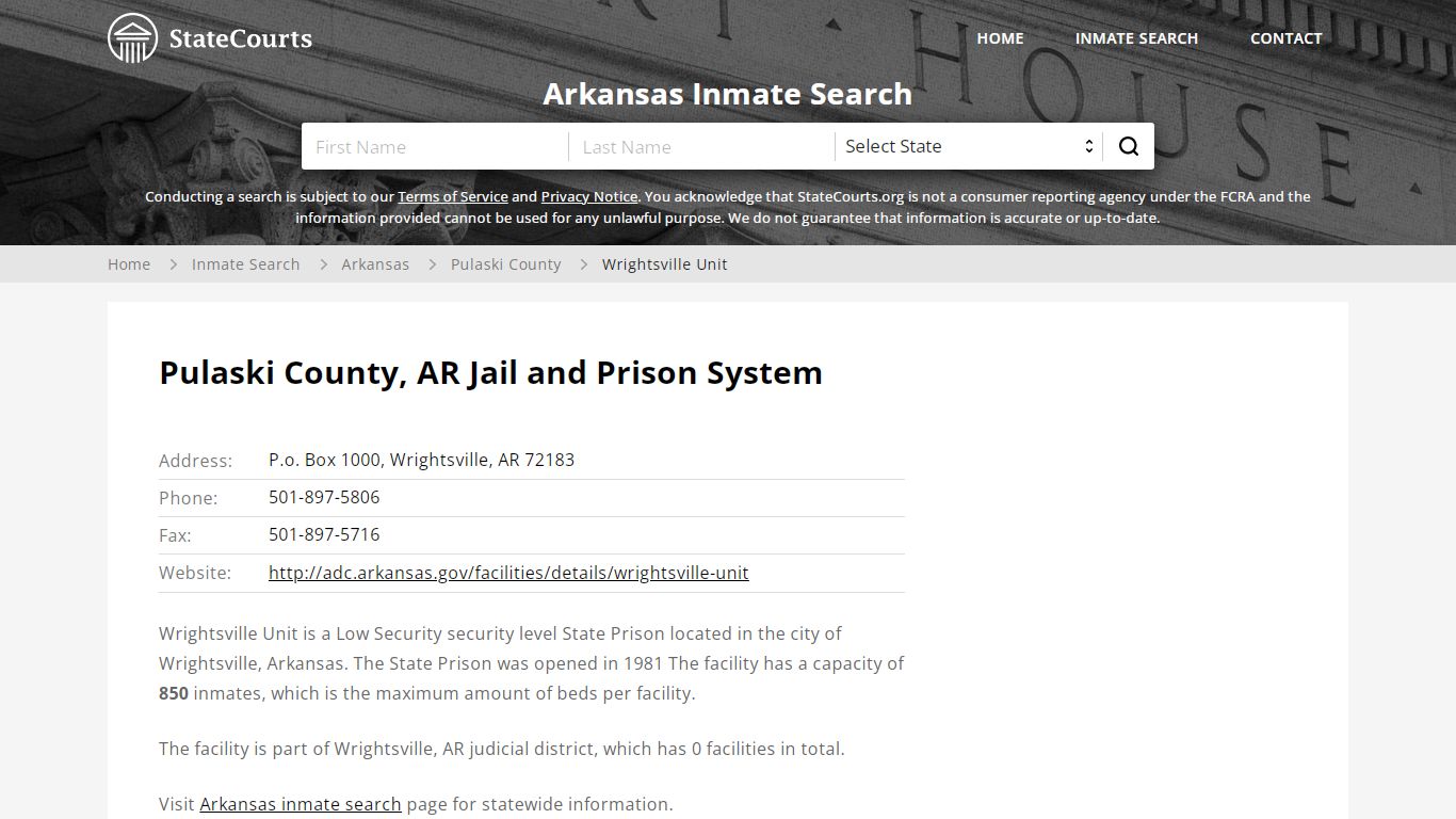 Pulaski County, AR Jail and Prison System - State Courts