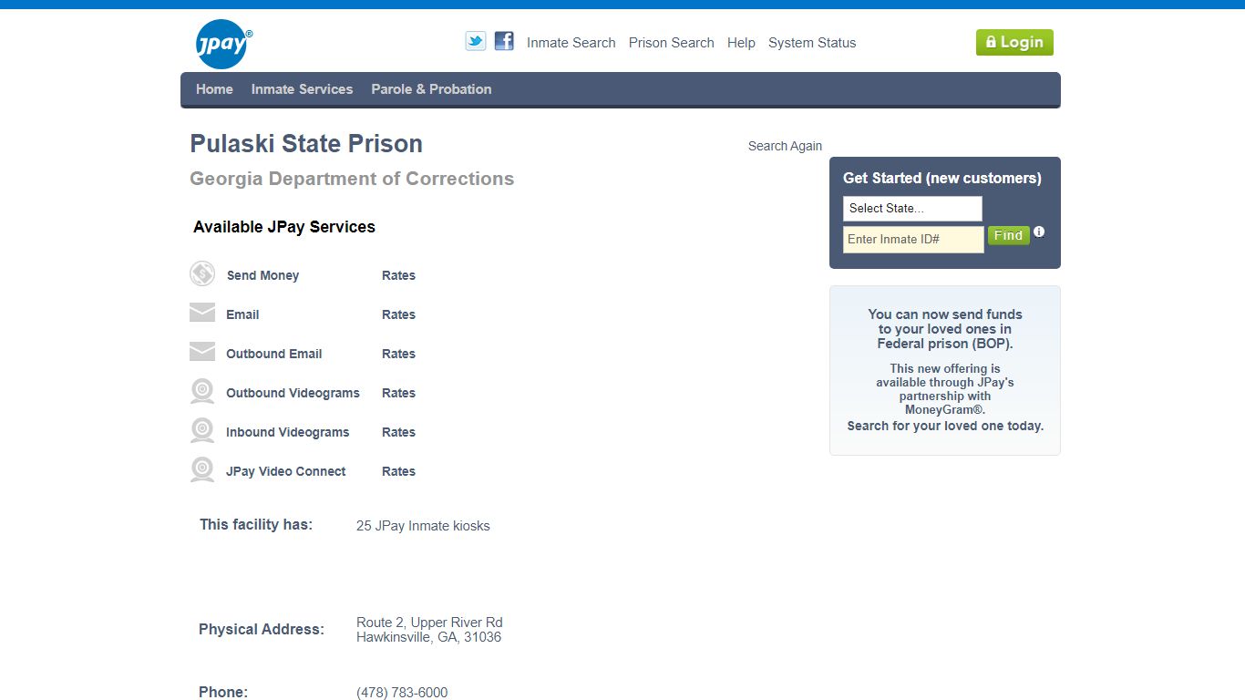 Pulaski State Prison - JPay, Inc.